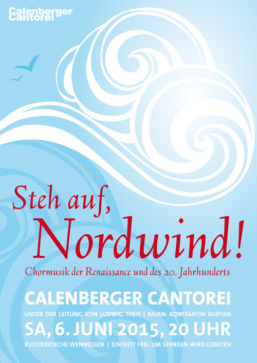 Plakat Calenberger Cantorei, Chormusik Rennaissance und 20. Jahrhundert