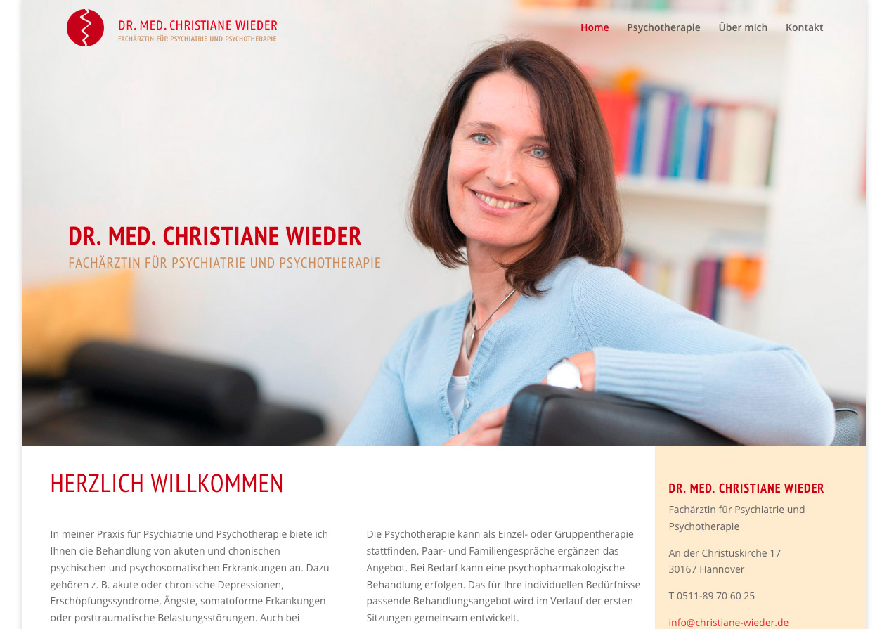 Internetauftritt Dr. med. Christiane Wieder