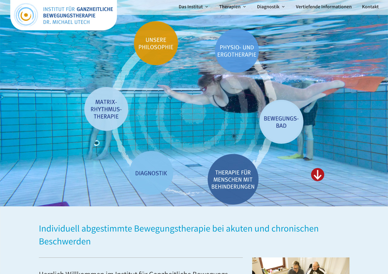 Praxishomepage Institut für Ganzheitliche Bewegungstherapie Dr. Michael Utech