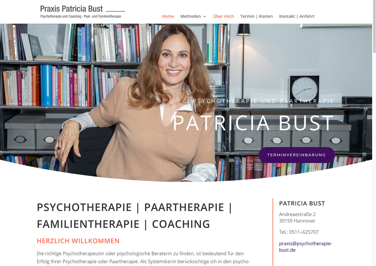 Internetauftritt Psychotherapie Bust, Hannover