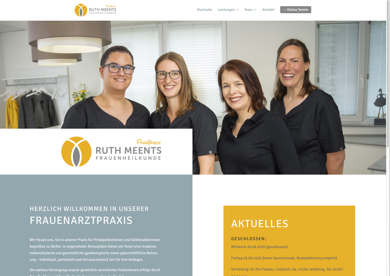Internetauftritt Frauenärztin Hillmann, Buxtehude